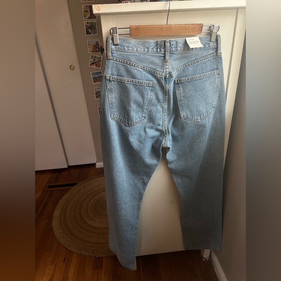 NWT Agolde Ryder Two-Tone Blue and Black Straight Leg Jeans - Picture 10 of 14